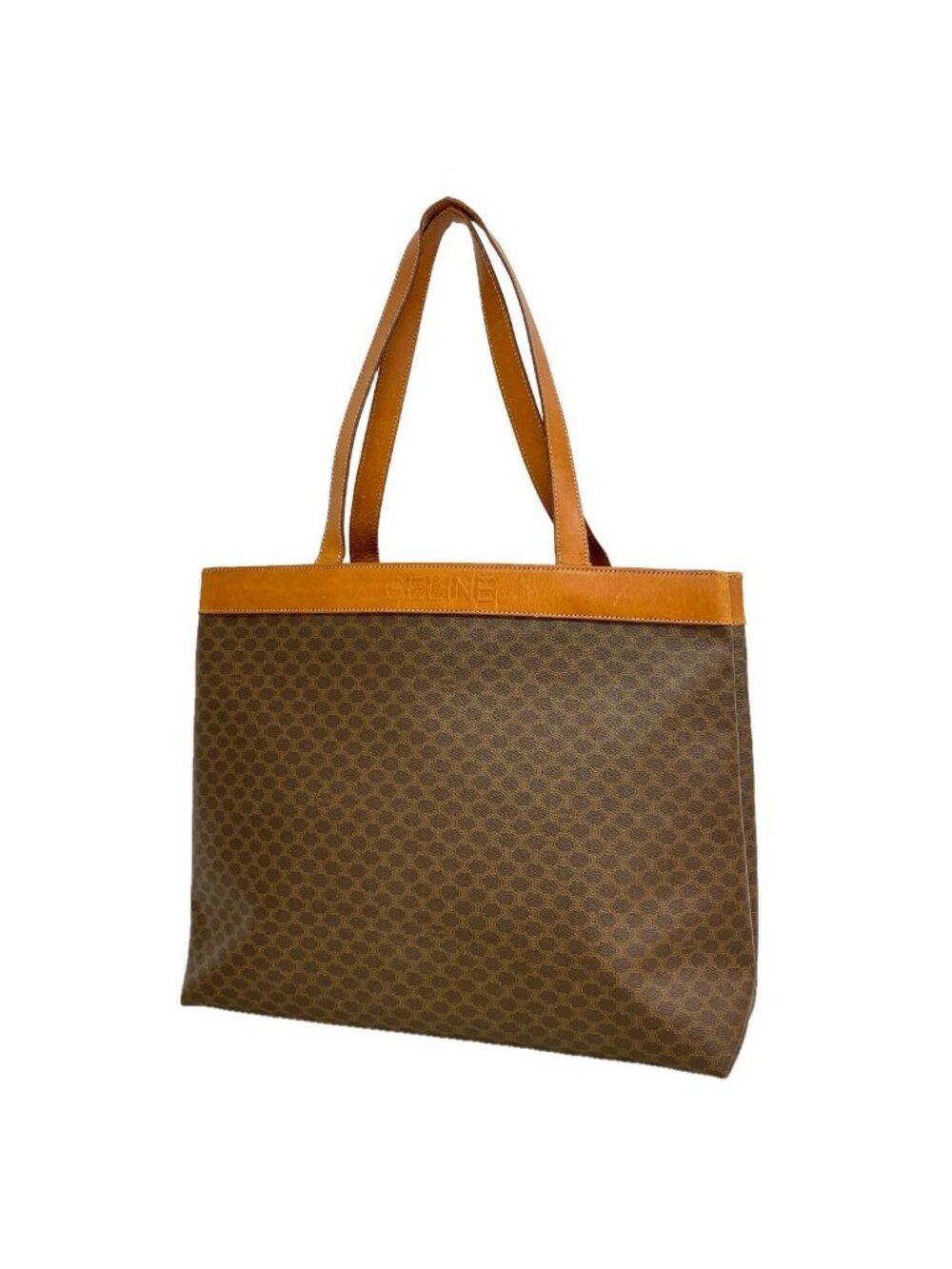 Celine Tote Bag Macadam Brown Gold